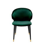 Eichholtz Dining Chair Volante with arm in a Roche dark green velvet upholstery. Team up different chairs from this series for