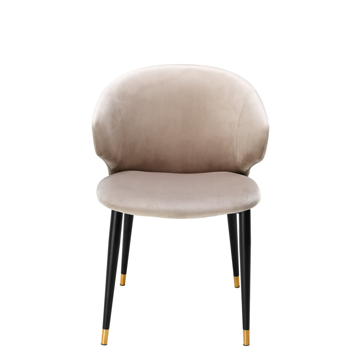 Eichholtz Dining Chair Volante with arm Its black frame with sleek tapered legs and brass caps features a seating and backrest