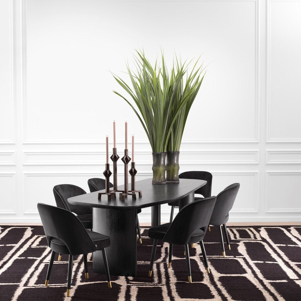 Eichholtz Dining Table Flemings veneer, its irregular rectangular shape provides a classic silhouette, while the smooth edges add a
