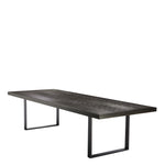 Eichholtz Dining Table Melchior 300 cm interior a genuine retro look and feel. The charcoal oak veneer tabletop features a beautiful