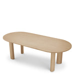 Eichholtz Dining Table Mogador S natural oak veneer that emanates an air of contemporary allure and sophistication, its semi-round shape