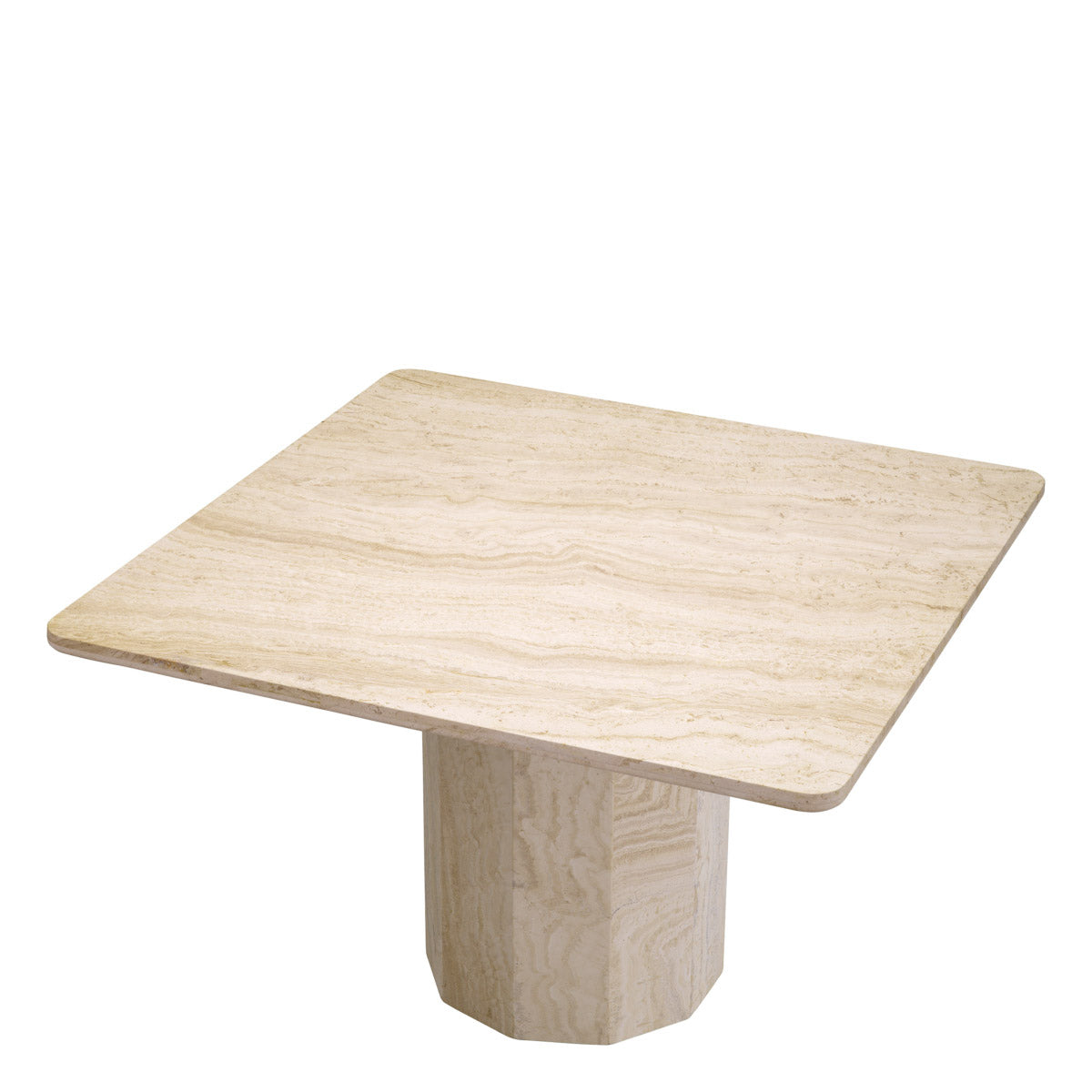 Eichholtz Dining Table Piazza beauty of natural travertine: each piece boasts a unique color and texture. Elevate your dining