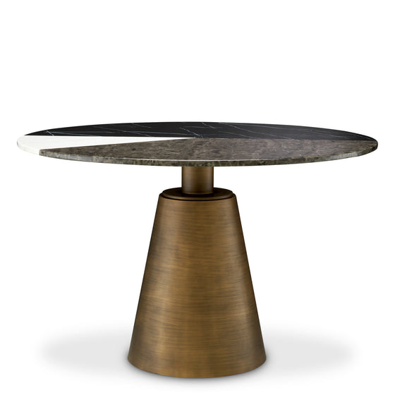 Eichholtz Dining Table Tricolori Immerse yourself in the allure of the Dining Table Tricolori, where a sleek brushed copper