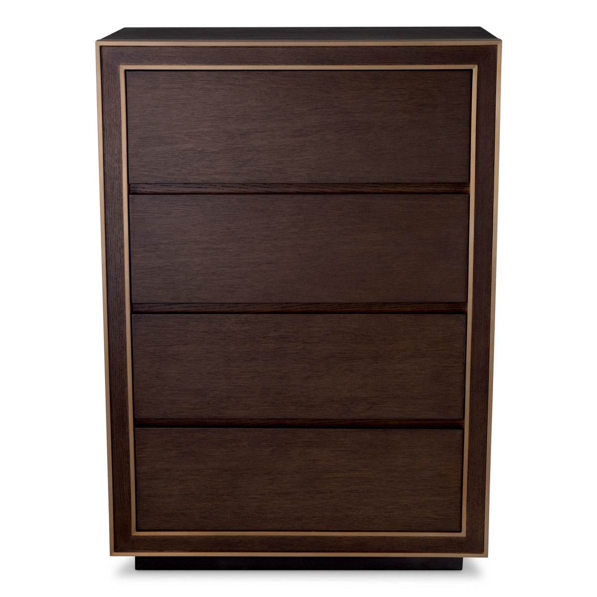 Eichholtz Drawer Dresser Camelot Tall brown oak veneer with a brushed brass finish, this high dresser exudes sophistication. Redefine your
