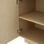 Eichholtz Dresser Dimitrios bronze accents. Its sleek, ribbed wooden panels offer a refined touch that captures the essence