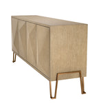 Eichholtz Dresser Highland veneer. With their triangular silhouettes, the cabinet doors are real eye-catchers. Reminiscent of Danish design