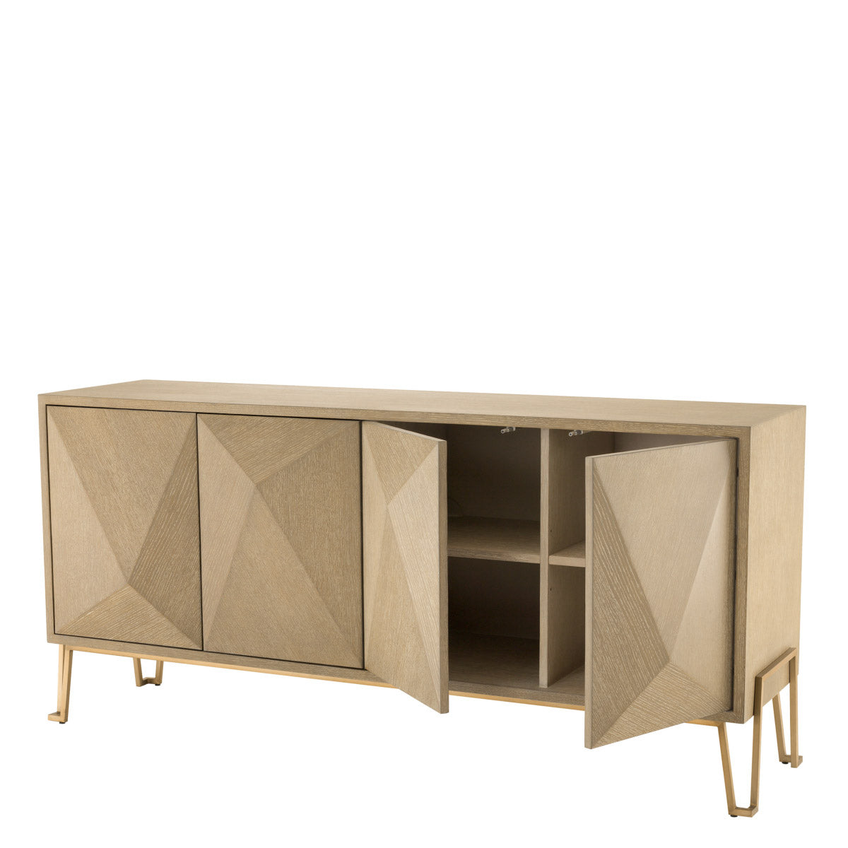 Eichholtz Dresser Highland a complete and harmonious furniture arrangement. The Eichholtz Washed Oak Veneer series combines brushed brass