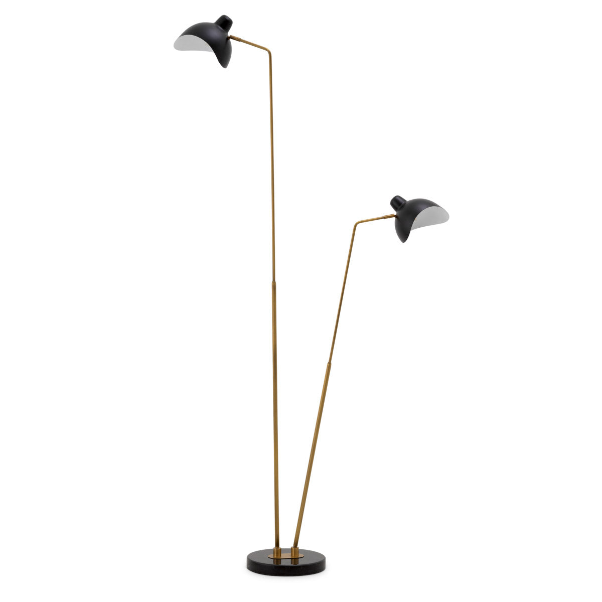 Eichholtz Floor Lamp Asta Double Its extraordinary lampshades remind one of vintage horse riding caps. Finished in black, they are