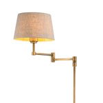 Eichholtz Floor Lamp Corbin decor. With its brushed-brass finishing, an adjustable height feature, and a linen-mix shade, handmade in