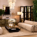 Eichholtz Folding Screen Jacques glass on one side and a sleek mirrored surface on the other. This captivating piece