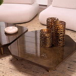 Eichholtz Hurricane Dix S with an otherworldly allure, this extraordinary hurricane lamp embraces a realm where vintage brass finish