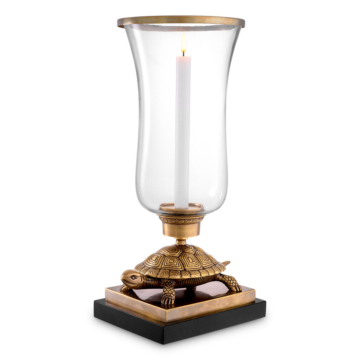 Eichholtz Hurricane Tortoise Classic with a twist, the Tortoise Hurricane Candle Holder brings inspired style to your living
