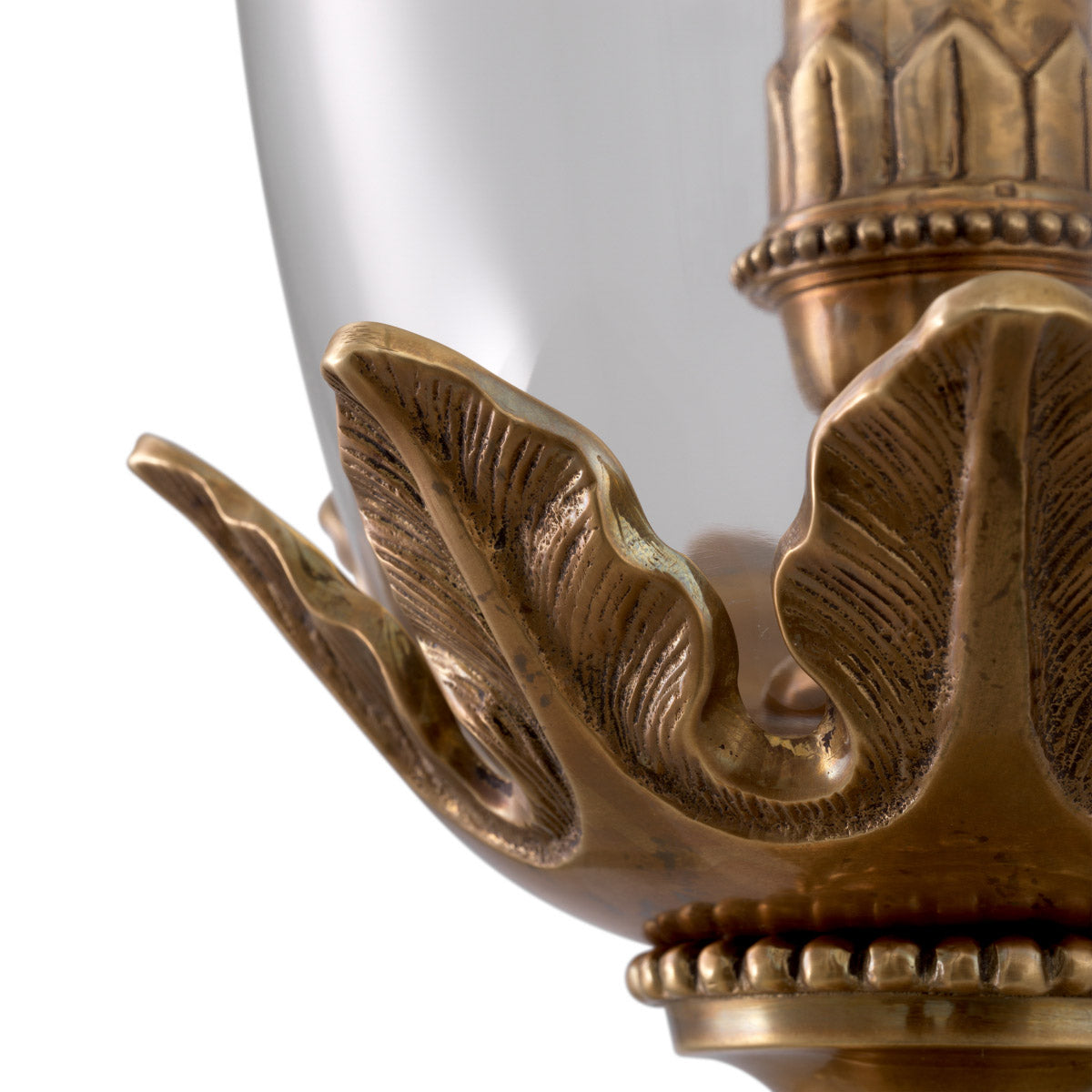 Eichholtz Hurricane Vitruvian is inspired by a French candlestand (ca. 1770), or flambeau de jardin, with a shade