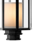 Eichholtz Lantern Monticello S an octagonal frame with clear glass panels around a cilindric cream lampshade. Lantern Monticello S