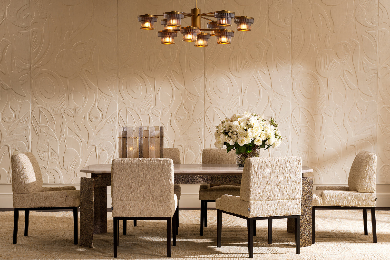 Styled room with products