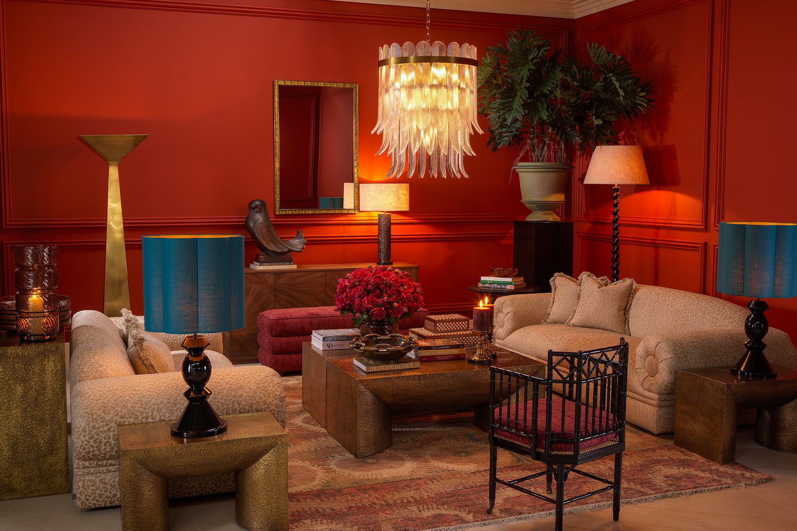 Styled room with products