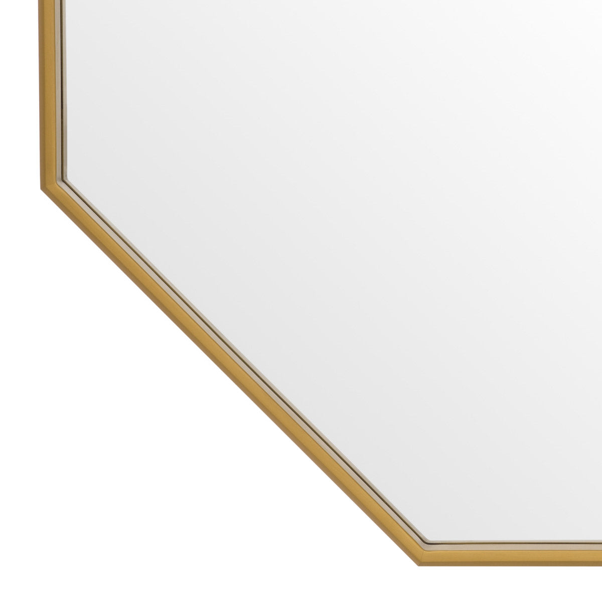 Eichholtz Mirror Tavolino slim octagonal frame is provided with a brushed brass finish. Mirror Tavolino Crafted by Eichholtz