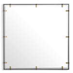 Eichholtz Mirror Verona M of mixed materials arranged into a distinctive form. The rectangular smoked glass frame features antique