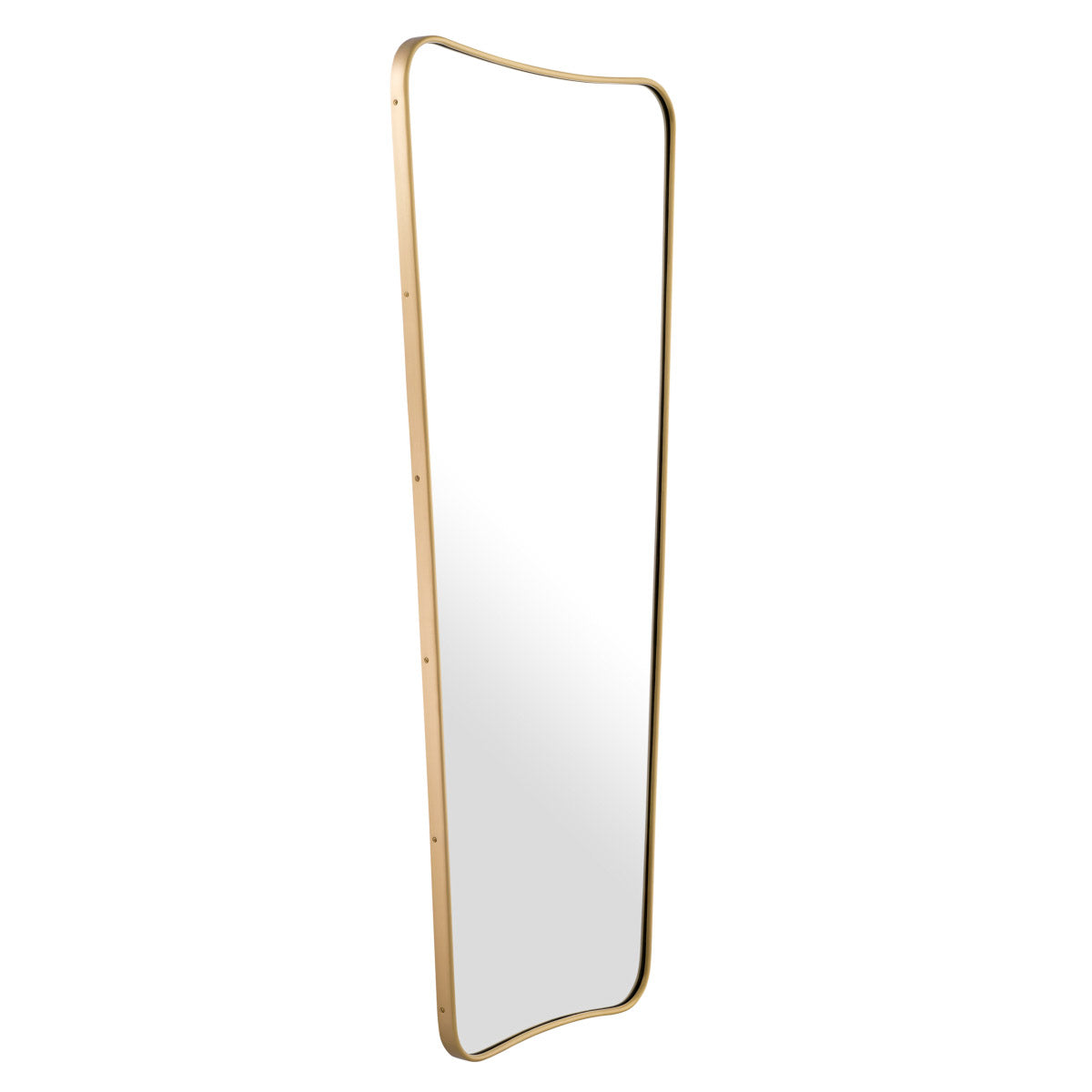 Eichholtz Mirror Vivienne L brushed brass finish exudes an air of timeless sophistication, casting a warm, golden glow. Mirror