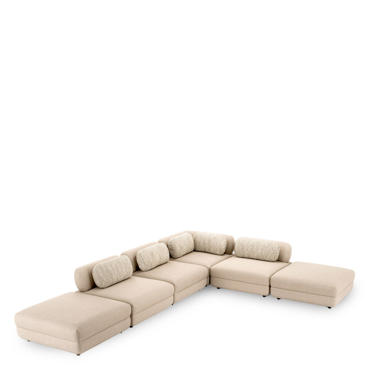 Eichholtz Modular Sofa Paulo - Ottoman textured Scalea Sand fabric, this spacious sofa features clean lines and plush cushioning, making it