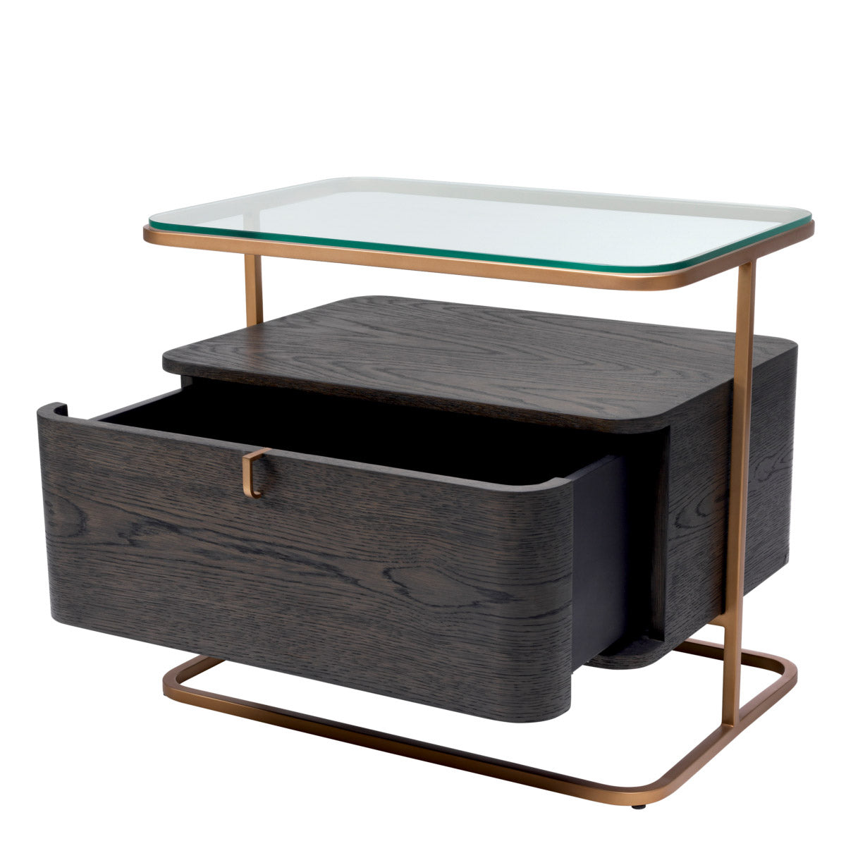 Eichholtz Nightstand Augusto sleek metal frame with brushed brass finish. Nightstand Augusto Crafted by Eichholtz this nightstand pairs