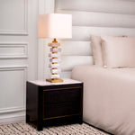 Eichholtz Nightstand Corazon veneer casing and embellished with an Italian bianco lilac marble tabletop, this beautiful piece will