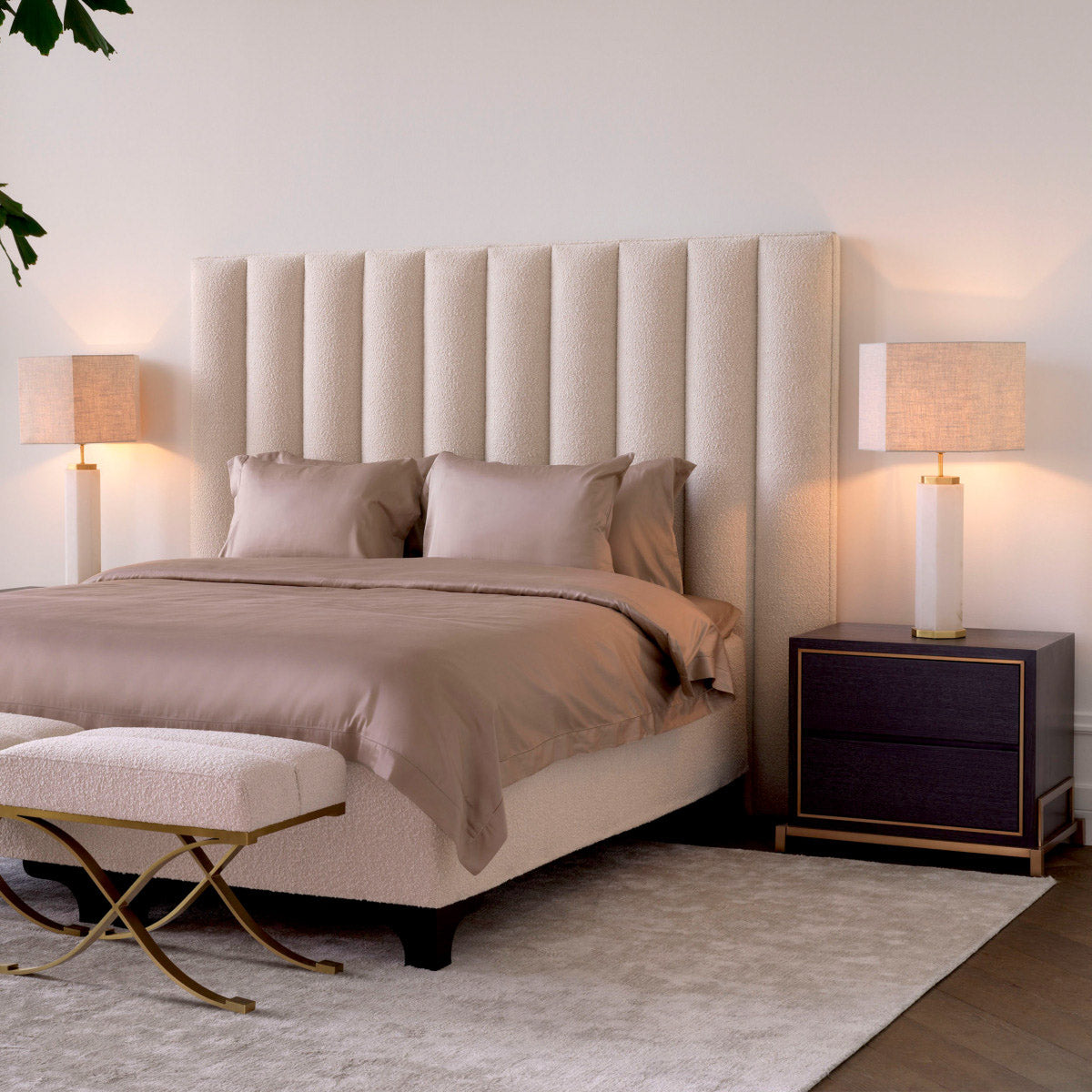 Eichholtz Nightstand Hazel casing and embellished with a brushed brass finish frame, this beautiful piece will enhance the