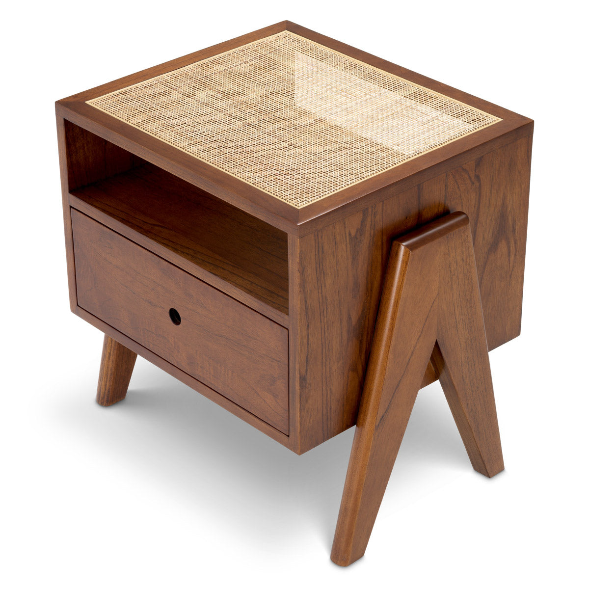 Eichholtz Nightstand Latour Provided with a classic brown finish and a rattan cane top, this 1-drawer nightstand is