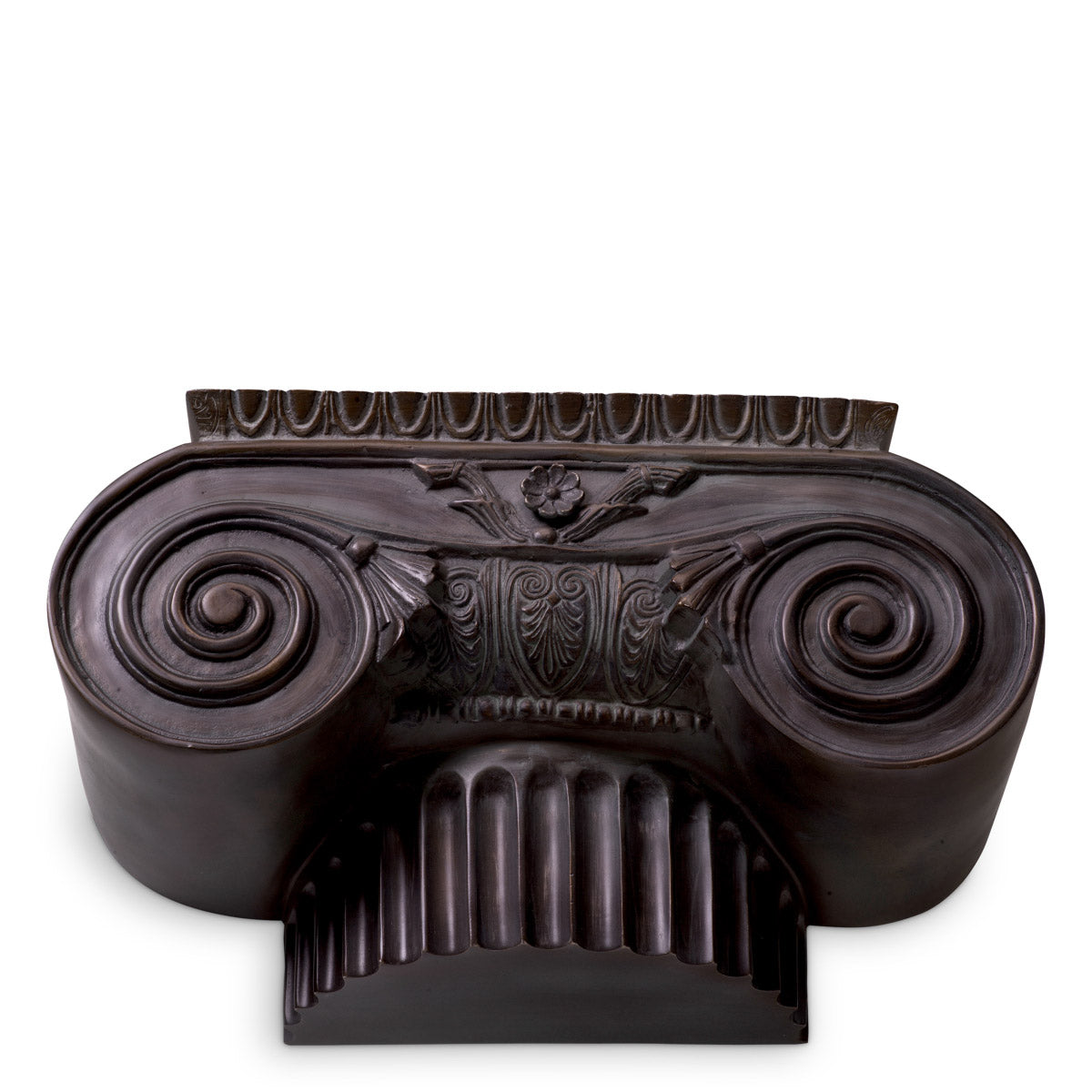 Eichholtz Object Artemis Capital delicate foliate carving on the capital and an intricate torus base with a vegetal scale-like