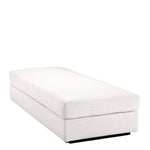 Eichholtz Ottoman Vista Grande Avalon white upholstery and black base. Ottoman Vista Grande Crafted by Eichholtz this ottoman pairs