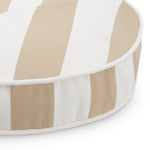 Eichholtz Outdoor Cushion Florent Round stripes. This stylish Eichholtz upholstered cushion features classic yet modern beige stripes and...