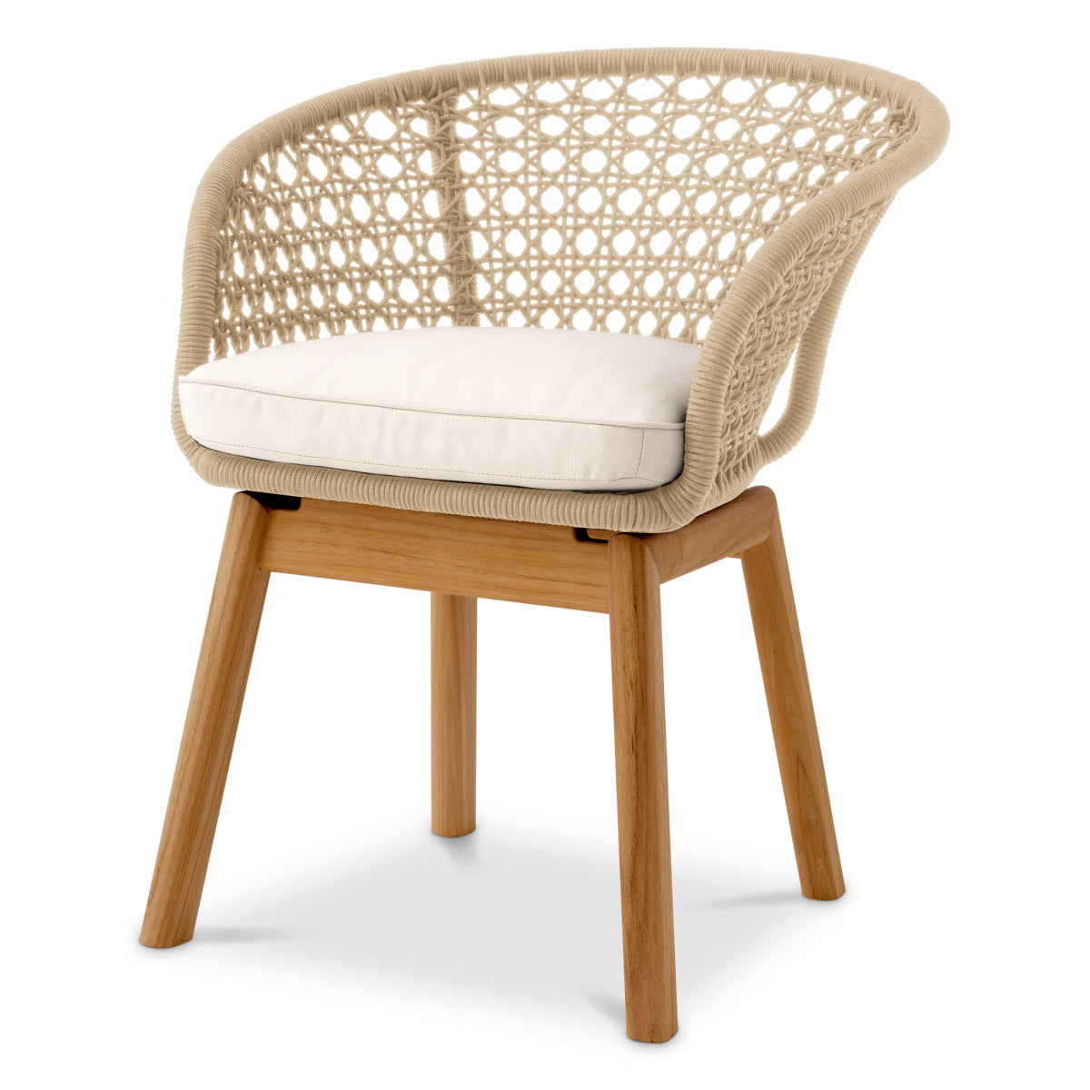 Eichholtz Outdoor Dining Chair Trinity The elegant Trinity Dining Chair is expertly crafted with sustainably sourced Grade A teak wood.