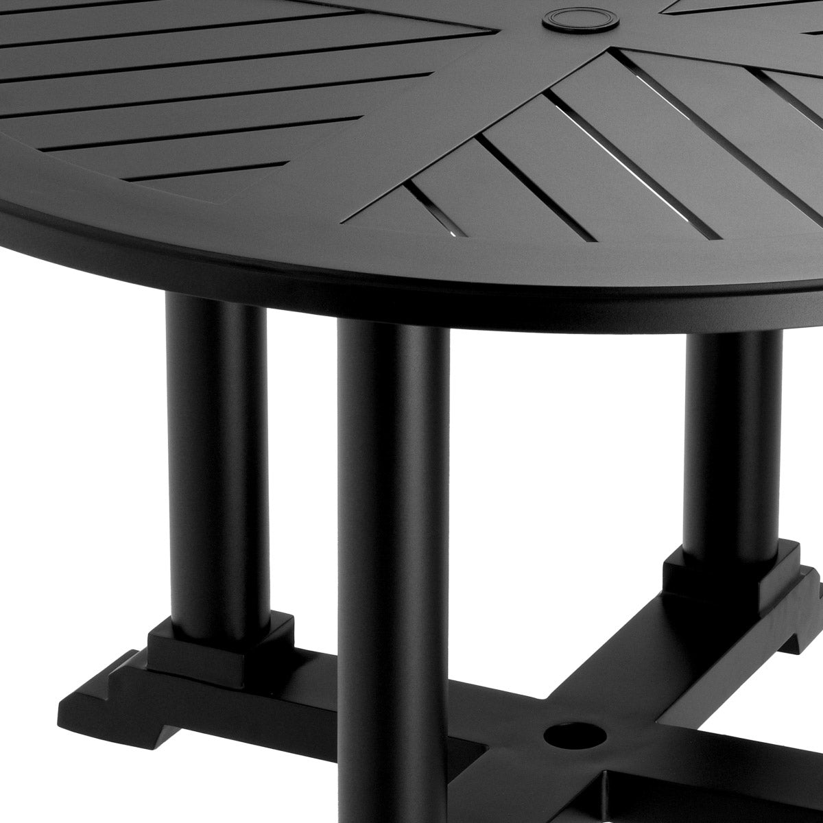 Eichholtz Outdoor Dining Table Bell Rive S black finish frame, this attractive dining table with openwork tabletop will be a stylish and