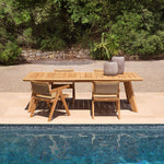 Eichholtz Outdoor Dining Table Merati Grade A teak wood, thoughtfully sourced from sustainable forests. The natural teak wood adds an