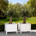 Eichholtz Outdoor Planter Ocean Club area. Filled with a multitude of plants or flowers, this elegant white lacquer planter box
