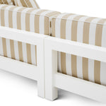 Eichholtz Outdoor Sofa Cap-Antibes white aluminum frame harmonizes with Florent beige, a chic striped fabric of unparalleled elegance. De...