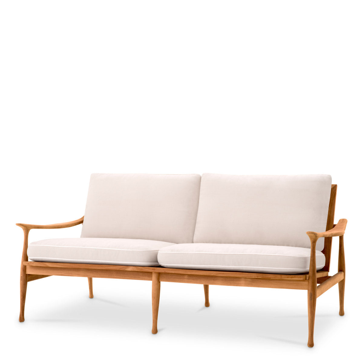 Eichholtz Outdoor Sofa Manzo The Manzo is an exquisite two-seater outdoor sofa crafted with sustainably sourced Grade A teak