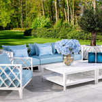 Eichholtz Outdoor Sofa Ocean Club L finish frame and plush cushions it offers an ultra-comfortable seating experience. The mineral blue S...
