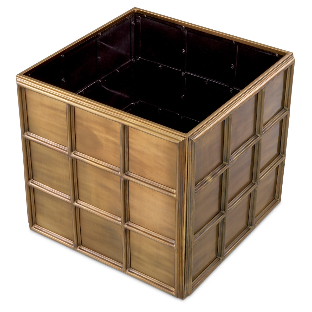 Eichholtz Planter Grid M outdoor spaces. The intricate grid pattern adds an artistic touch, elevating your plant display to