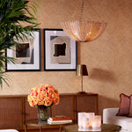 Eichholtz Print Creased Umber by Vanna Lam set of 2 two that offers a distinctive visual allure. Encased in a sleek black wooden frame with