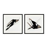 Eichholtz Prints Ivan Melotti set of 2 Set of two abstract prints by artist Ivan Melotti. Combining black, coffee and white, these