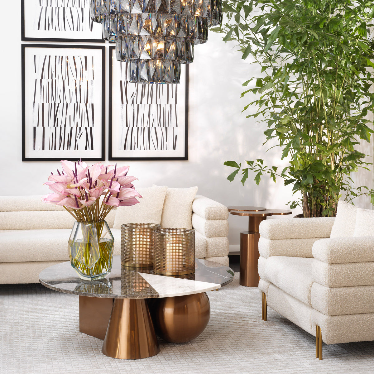 Eichholtz Rug Crown 300 x 400 cm seating area. Rug Crown 300 x 400 cm Crafted by Eichholtz this carpet pairs refined