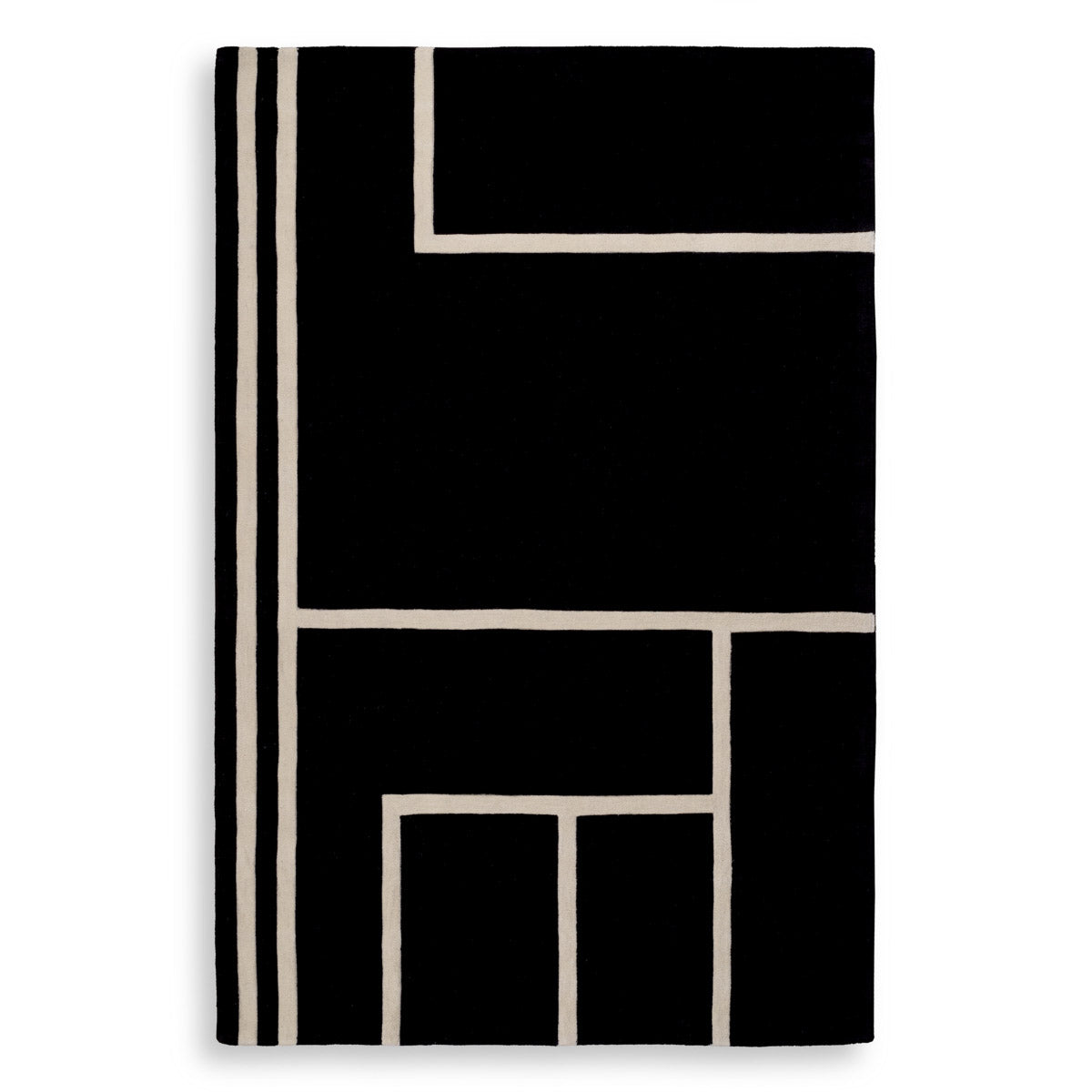 Eichholtz Rug Omar 300 x 400 cm design in black and off-white. Rug Omar 300 x 400 cm Crafted by Eichholtz this