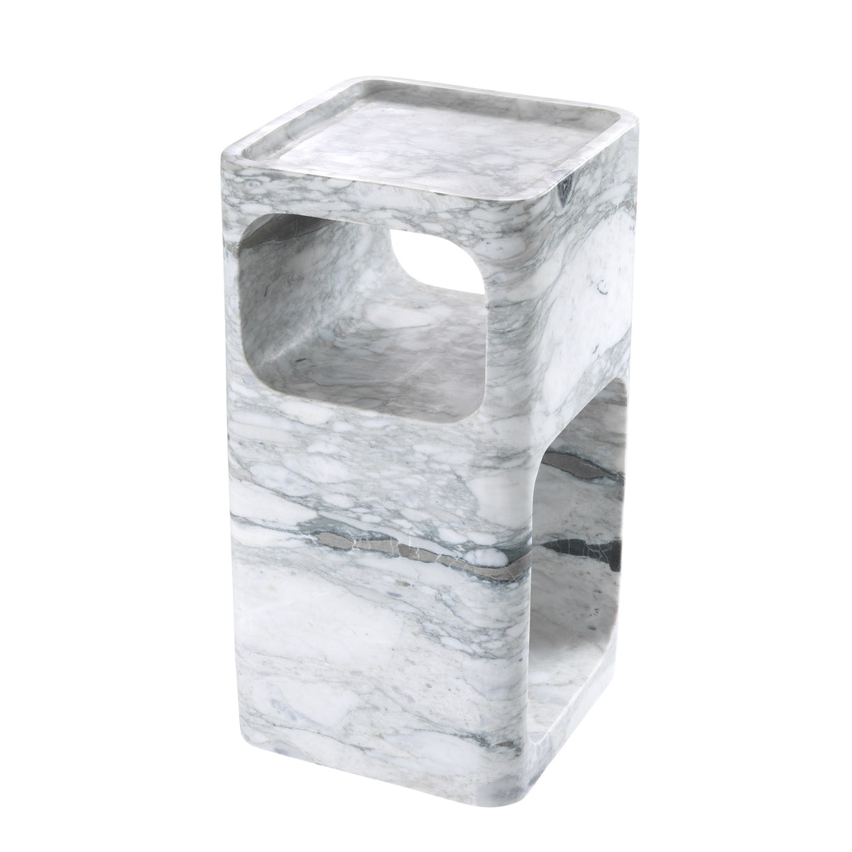Eichholtz Side Table Adler exudes Mid-Century Modern style and is comprised of white marble, making each piece unique. Side