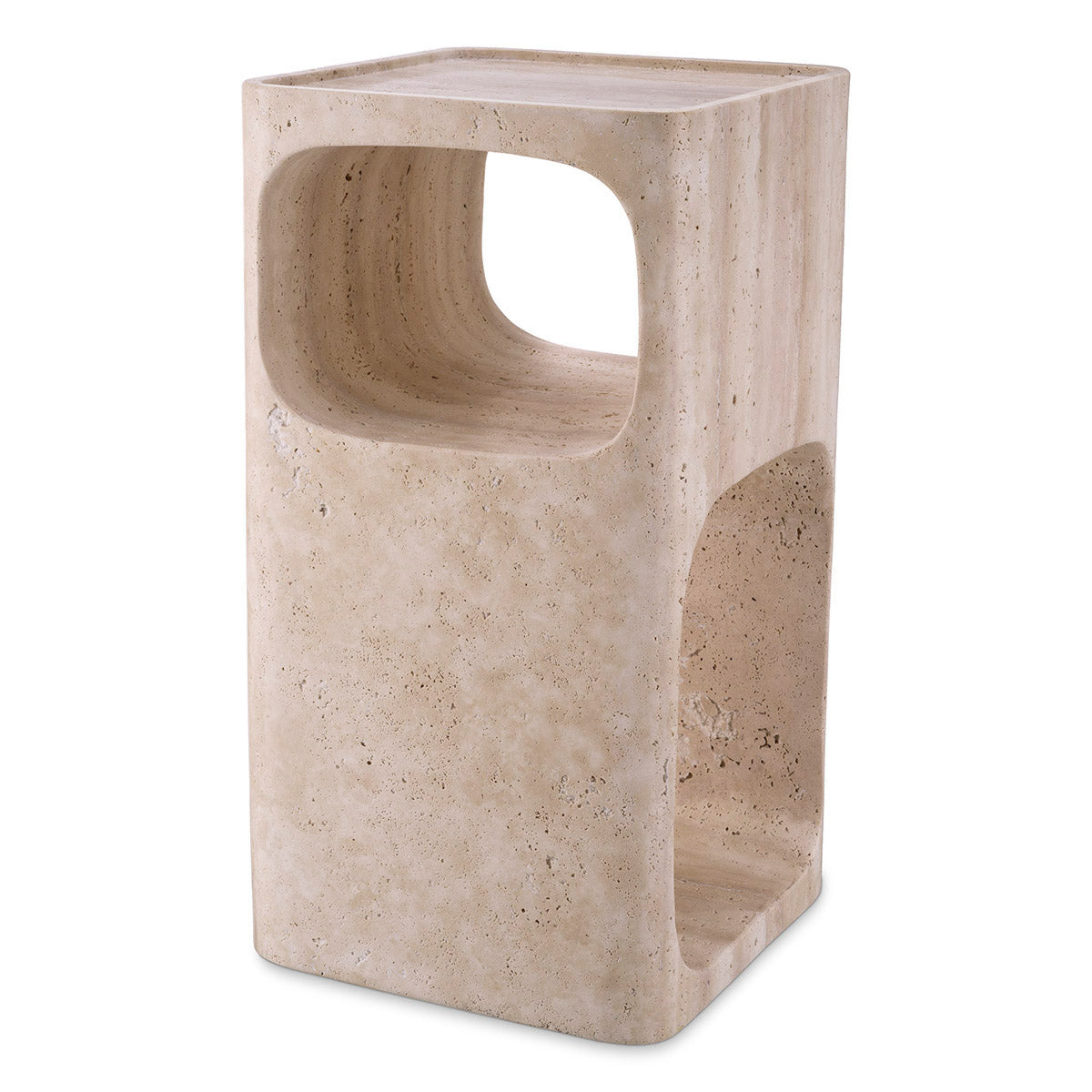 Eichholtz Side Table Adler Side Table Adler is cut out of one solid piece of travertine, which makes each