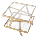 Eichholtz Side Table Billinghurst frame design. With its clear glass tops, this side table not only offers a practical