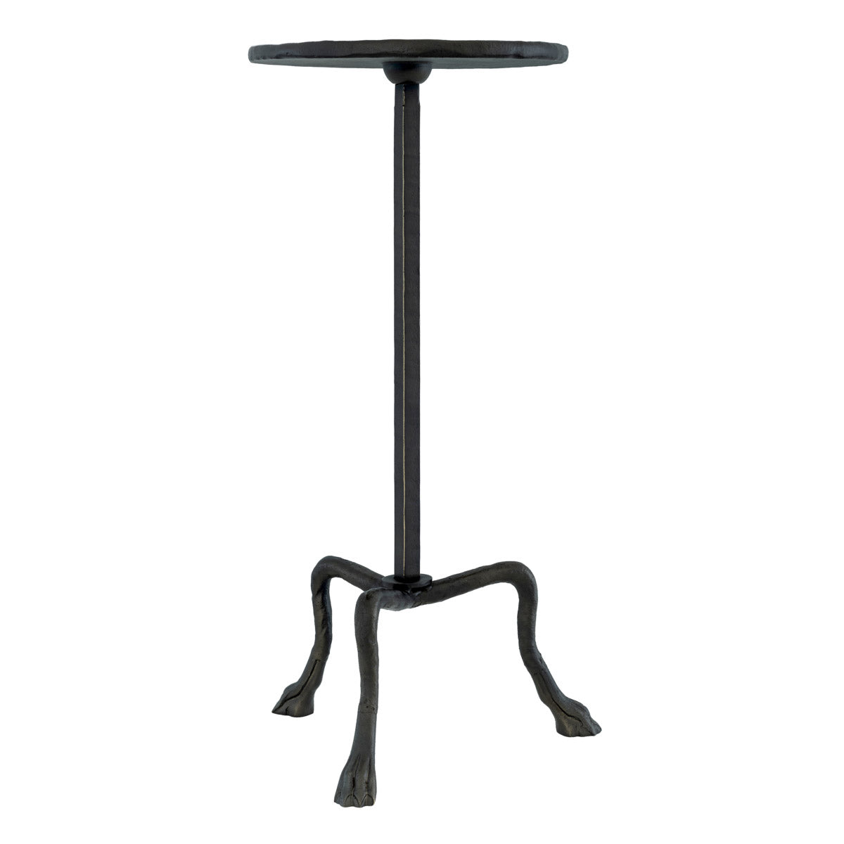 Eichholtz Side Table Carlos L table has a round top with a raised edge and a stem with tripod base.‎