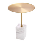 Eichholtz Side Table Cole top is embellished with raised edges. It sits on a sleek stem which firmly rests