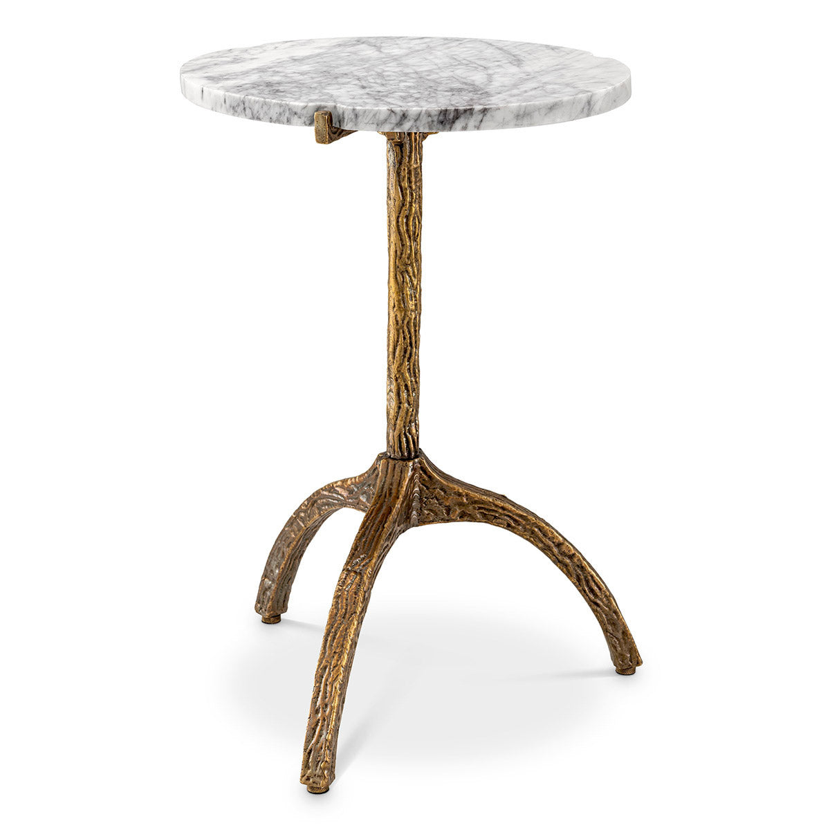 Eichholtz Side Table Cortina oval The stunning Cortina Oval Side Table is hand-casted from brass featuring a textured tripod-leg base