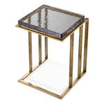 Eichholtz Side Table Crescent Eichholtz collection. The table's square shape elegance is enhanced by a thick, handmade glass top,